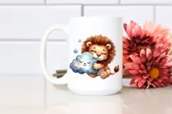 Bright Watercolor Baby Lion Plush | Sublimation | Clipart Product Image 2