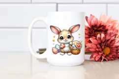 Easter Bunny Egg Flower, Clipart |T-shirt, Mug PNG Product Image 1
