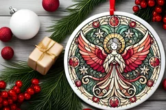 Round Christmas Ornament Sublimation|Clipart Product Image 1