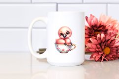 Colorful Baby Flamingo in Tea Cup | Clipart Product Image 2