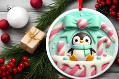 Round Christmas Ornament Sublimation|Clipart Product Image 1