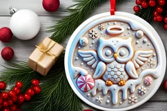 Round Christmas Ornament Sublimation|Clipart Product Image 1