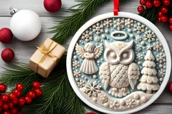 Round Christmas Ornament Sublimation|Clipart Product Image 1