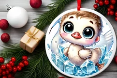 Round Christmas Ornament Sublimation|Clipart Product Image 1