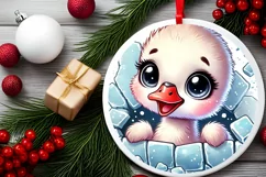 Round Christmas Ornament Sublimation|Clipart Product Image 1