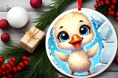 Round Christmas Ornament Sublimation|Clipart Product Image 1