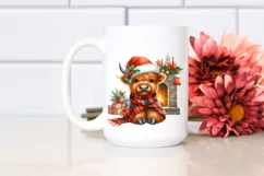 cute glittery Highland Cow PNG Product Image 2