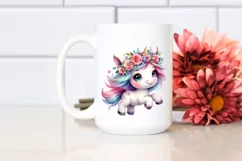 Cute Baby Unicorn Running PNG Product Image 2