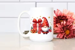 Red Christmas Gnomes with Gift Box, PNG Product Image 2