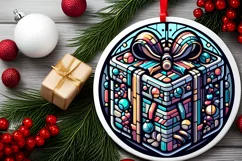 Round Christmas Ornament Sublimation|Clipart Product Image 2