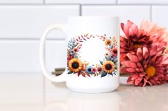 Colorful Sunflower Frame | Sublimation Clipart Product Image 2