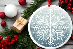 Round Christmas Ornament Sublimation|Clipart Product Image 2