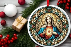 Round Christmas Ornament Sublimation|Clipart Product Image 1