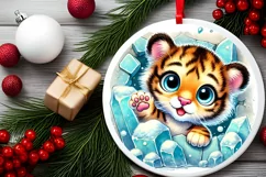 Round Christmas Ornament Sublimation|Clipart Product Image 2