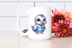 Funny Baby Dove Portrait | Watercolor Clipart Product Image 2