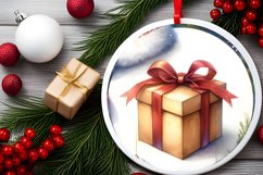 Watercolor Christmas Gift Ornament Product Image 2