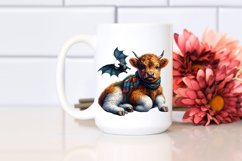 Baby Highland Cow with Bat PNG Product Image 2