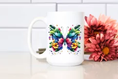 Vibrant Butterfly with Flowers, PNG Product Image 2