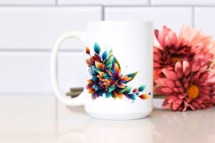 Vibrant Butterfly with Flowers, PNG Product Image 2