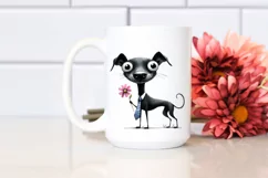 Funny Watercolor Dog Wearing Tie | Clipart Product Image 2