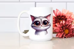 Watercolor Cat with Expressive Goofy Smile | Clipart Product Image 2