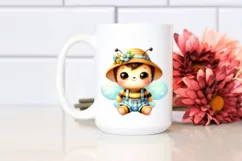 Cute Baby Bee Dressed Watercolor | Sublimation Clipart Product Image 2
