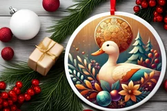 Round Christmas Ornament Sublimation|Clipart Product Image 2
