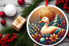 Round Christmass Ornament PNG Product Image 2