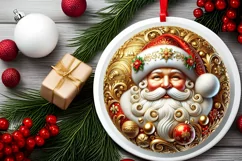 Round Christmas Ornament Sublimation|Clipart Product Image 1