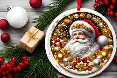 Round Christmas Ornament Sublimation|Clipart Product Image 1
