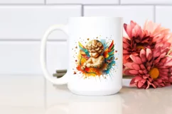 Cupid Angel Of Love Gesture Watercolor Florals Clipart Product Image 1