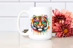Quirky Colorful Artistic Tiger | Sublimation | Clipart Product Image 2