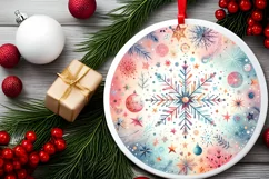 Round Christmas Ornament Sublimation|Clipart Product Image 2