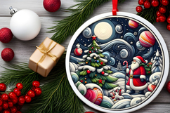 Round Christmass Ornament PNG Product Image 2