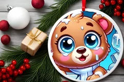 Round Christmas Ornament Sublimation|Clipart Product Image 1