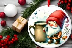 Round Christmas Ornament Sublimation|Clipart Product Image 1