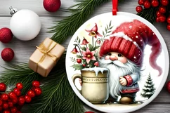 Round Christmas Ornament Sublimation|Clipart Product Image 1