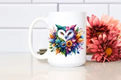 Abstract Vibrant Plant Leaves and 3D Flowers Frame PNG Product Image 2