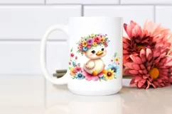 Cartoon-style Duck with Flower Crown PNG Product Image 2