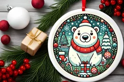 Round Christmas Ornament Sublimation|Clipart Product Image 1