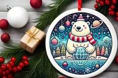 Round Christmas Ornament Sublimation|Clipart Product Image 1