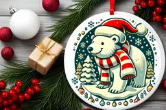Round Christmas Ornament Sublimation|Clipart Product Image 1