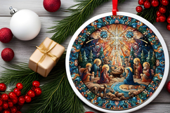 Round Christmass Ornament PNG Product Image 2