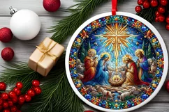 Round Christmas Ornament Sublimation|Clipart Product Image 2