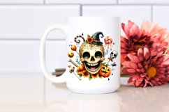 Funny Watercolor Wimsical Skull | Haloween Clipart Product Image 2