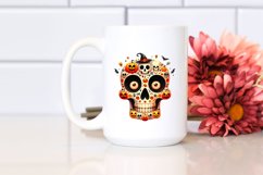 Funny Watercolor Wimsical Skull | Haloween Clipart Product Image 2