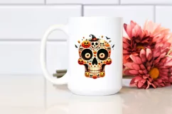 Funny Watercolor Wimsical Skull | Haloween Clipart Product Image 2