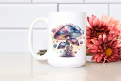 Mystical Celestial Mushroom Watercolor PNG Product Image 2