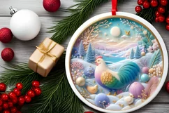 Round Christmas Ornament Sublimation|Clipart Product Image 2