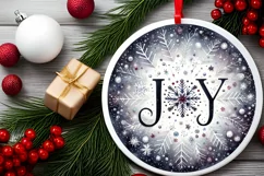 Round Christmas Ornament Sublimation|Clipart Product Image 2